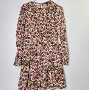 Zara Satin Effect Floral Dress